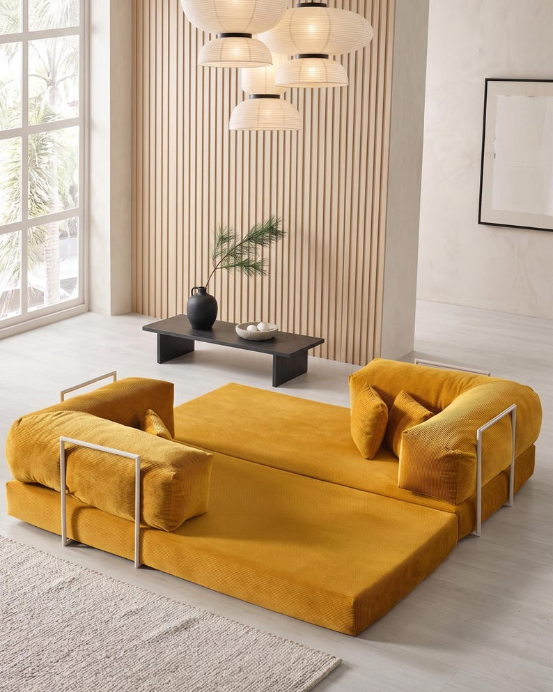 Handmade Modular Velvet Floor Sofa, Velvet Floor Couch, Low Seating Lounge Sofa