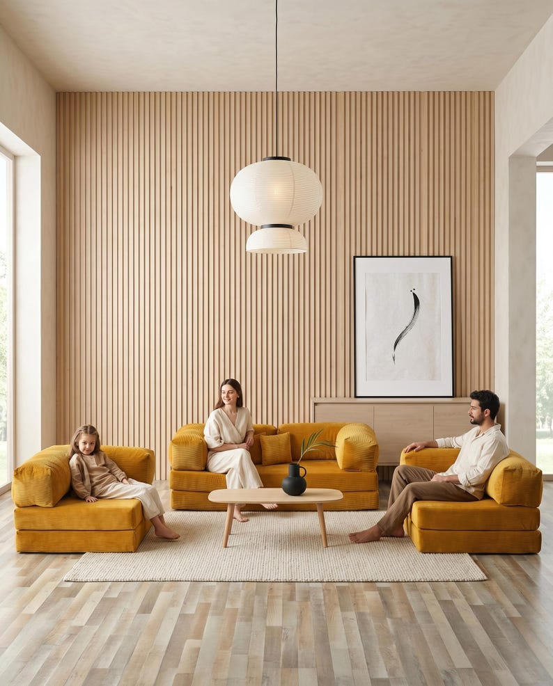 Handmade Modular Velvet Floor Sofa, Velvet Floor Couch, Low Seating Lounge Sofa