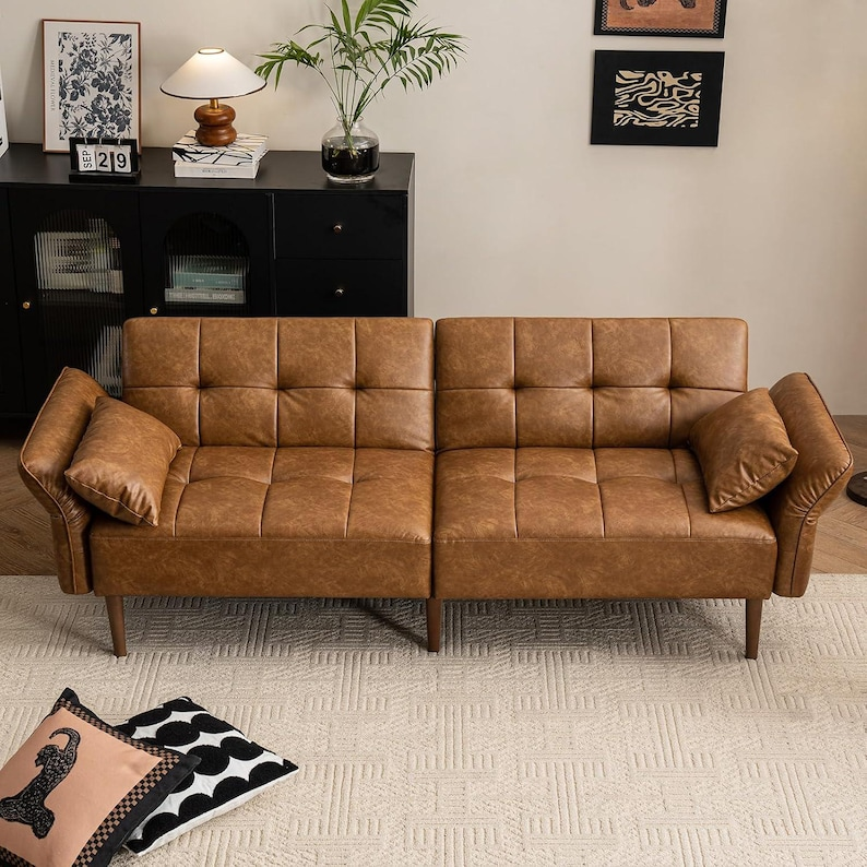 Mid Century Sofa Bed | Convertible Futon Couch