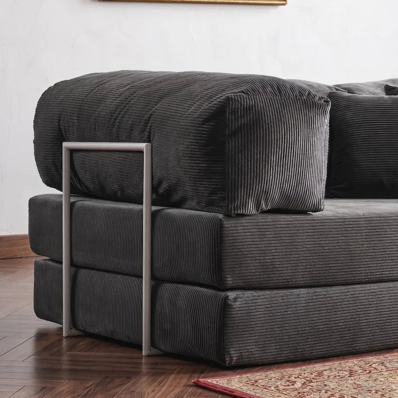 Modular Velvet Sofa, Low Profile Floor Sofa, Deep Seat Floor Sofa, Modern Floor Lounge Couch