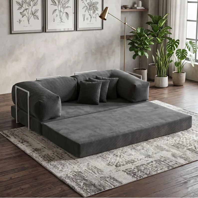 Modular Velvet Sofa, Low Profile Floor Sofa, Deep Seat Floor Sofa, Modern Floor Lounge Couch